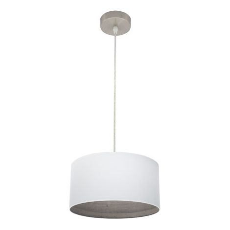 FABRILAMP Pendelleuchte Tatiana 1xe27 Nickel/weiß-mad.Grau Regx30x30 Cm (1/2)