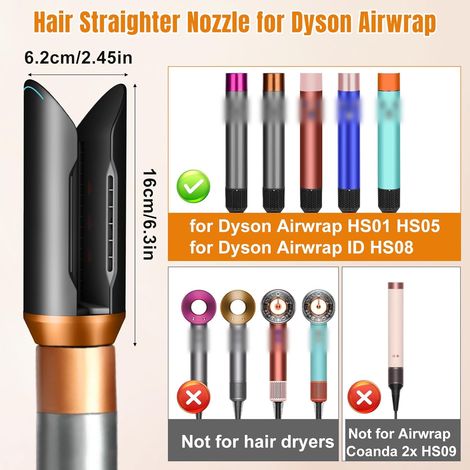 Glättungsdüse für Lockenstab für Dy-son Airwrap HS01 HS05 HS08, Glättungsdüse glättet und stylt das Haar nur mit Luftstrom (gold) (1/5)