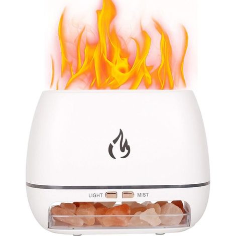 Ultraschall-Diffusor, Luftbefeuchter mit Steinsalz-Duftöl und 7-farbiger Beleuchtung für Büro, Schlafzimmer, Auto, Meditation und Yoga