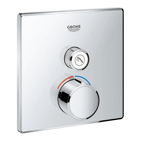 Mitigeur encastré Grohe SmartControl, un robinet d'arrêt, rosette (1/2)
