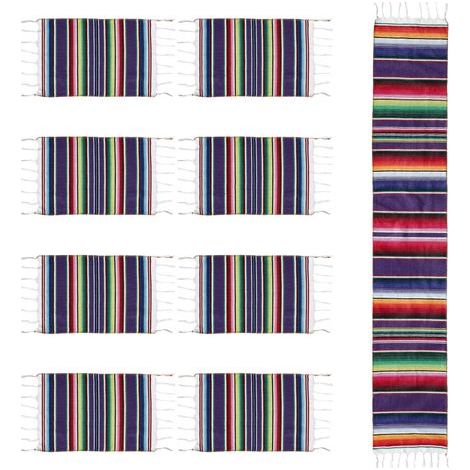 Chemin de Table Mexicain avec Sets de Table, Sets de Table DéCorations de Mariage pour des FêTes, Couverture une Franges 14 X 84 Pouces (Chemin de (1/5)
