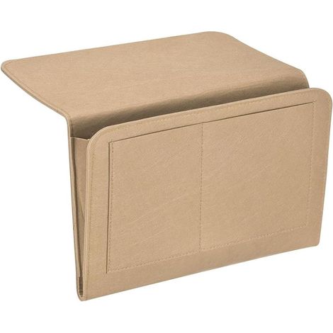 Nachttisch-Organizer – 5 weiche Filztaschen – beige – wiederverwendbare Aufbewahrung