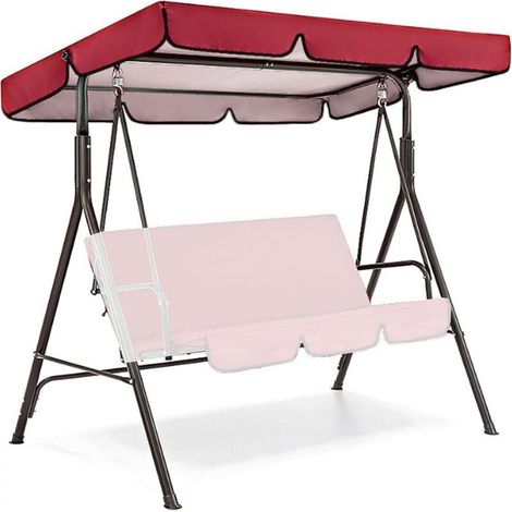 Ersatzüberdachung für 2- und 3-Gartenschaukeln, wasserdichte Regenschutzhülle für Verandaschaukeln, UV-beständig und wasserdicht für Terrasse, Garten und Außenbereich, Rouge, 56 x 47 x 7 Zoll