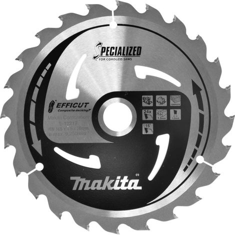 Makita E-12217 Lama circolare 165 x 20 x 1.5 mm Numero di denti: 24 1 pz.