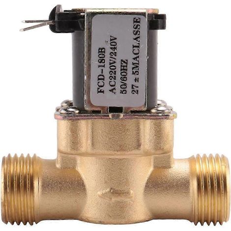 Électrovanne électromagnétique en laiton 1/2 pouce AC 220 V normalement fermée pour le contrôle de l'eau et des produits chimiques (1/5)