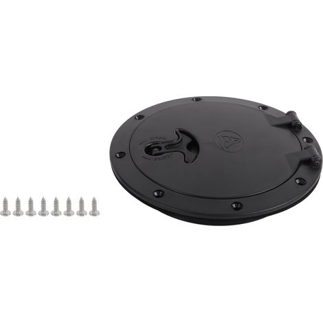Hatch Cover Marine Noir Détachable pour Bateau Kayak Canoë - Trappe d'Inspection Circulaire