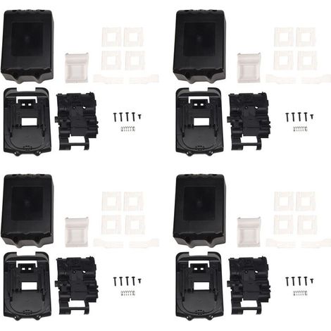4x BL1830 mit Ersatz-Li-Ion-Akkukoffer für 18V BL1840 BL1850 (Kunststoffgehäuse)