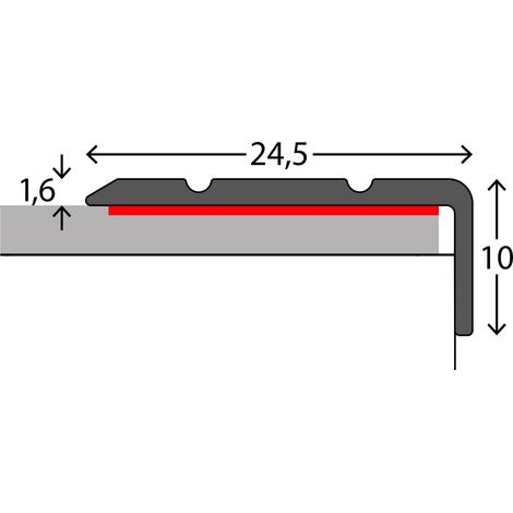 Winkelprofil Treppenkantenprofil Aluminium Selbstklebend Sahara 24,5 x 10 mm