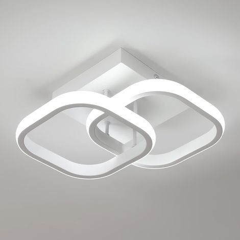 COMELY Plafonnier LED Carré Design Simple en Acrylique Blanc Idéal pour Chambre Salon Couloir(30W 6500K Lumière Blanche Froide) (1/5)