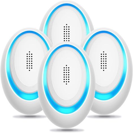 Lot de 4 répulsifs à ultrasons pour insectes, piège électronique à souris pour l'intérieur, insert répulsif contre les moustiques et les araignées, répulsif efficace contre les rongeurs (1/5)