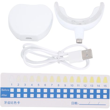 Kit de blanchiment dentaire LED sans fil - Lampe blanche froide et gouttière pour un sourire éclatant (1/5)