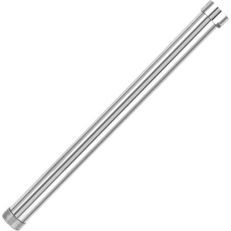 Tube d'extension pour robinetterie de salles de bains modernes, en cuivre avec finition nickel brossé, longueur 30 cm pour un meilleur positionnement du pommeau de douche (1/5)