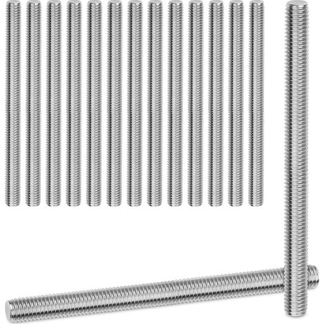 15 tiges filetées M8 x 100 mm en acier inoxydable 304 A2 V2A à filetage continu pour le bricolage et l'industrie, assemblages vissés et dispositifs (1/5)