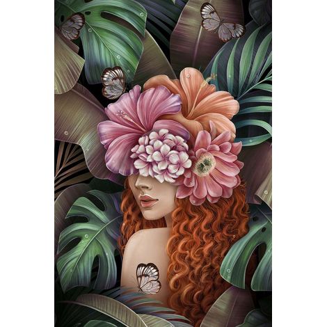 Tableau sur toile femme nature 30x45 cm - Impression sur Toile Murale Décorative - Image imprimée en HD sur Toile - Toile sur Châssis en Bois FSC - Fabriqué en France