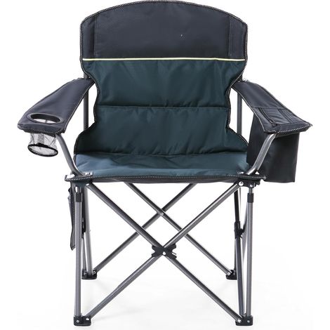 Chaise de Camping Pliable surdimensionnée avec Porte-gobelets, Sac Isotherme, Chaise d'extérieur jusqu'à 200 kg (1/5)