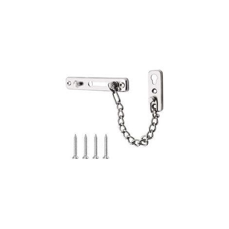 Chaînes Argenté de Porte de Sécurité Verrou de Porte Coulissant avec Vis pour Famille Hôtel Appartement (1/5)