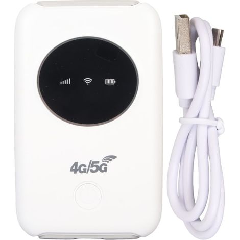 Modem USB WiFi 4G LTE 300 Mbps débloqué, routeur portable sans fil 5G avec emplacement carte SIM, batterie intégrée 3200mAh (1/5)