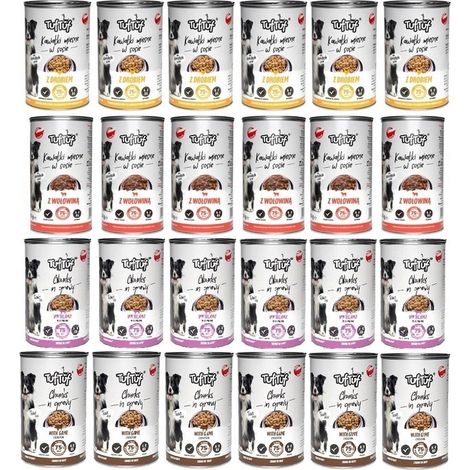 Nassfutter für Hunde, 75 % Fleischstücke in TUF TUF Mix Sauce, 24 x 415 g, 9,96 kg