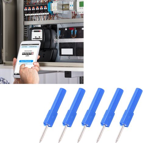 J.20013 2mm Prüfspitzenadapter auf 4mm Sicherheitsbuchse für Multimeter, 5 Stück pro Packung, blau. (1/5)