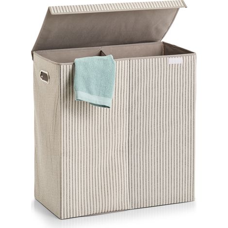 Zweikammer-Wäschekorb, faltbar, 120 l, 63 x 61,5 x 31 cm, ZELLER