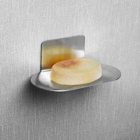 [NON UTILIZZATO] Portasapone da doccia, portasapone autoadesivo a 3 scomparti per bagno, portasapone da parete in acciaio inox (argento spazzolato)