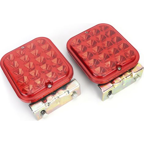 Feux rouges 20 LED clignotants, feux stop et antibrouillard pour remorques, camping-cars et bateaux, lot de 2 (1/4)