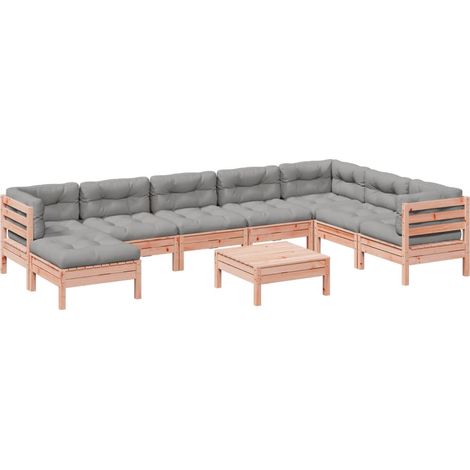 Set Divani Giardino 9 pz Cuscini Legno Massello Abete Douglas vidaXL (1/5)