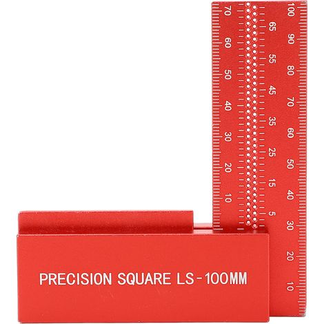 [JAMAIS UTILISÉ]Équerre de mécanicien 100 mm en alliage d'aluminium, multifonctionnelle, haute précision, type L, outil de règle à angle droit (1/5)