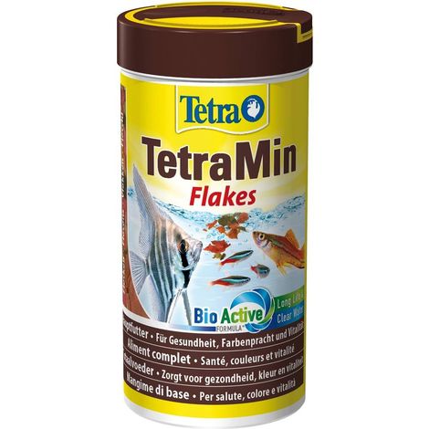 TetraMin mangime di base in fiocchi con formula bio active per pesci tropicali: 250 ml -52 g