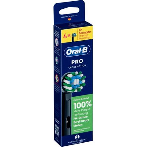 Oral-B Pro CrossAction Schwarz 4er Aufsteckbürsten