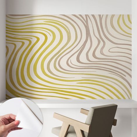 Selbstklebende Tapete modern Wohnzimmer - Wanddeko Schlafzimmer - Tapete mit Motiv Fließende Eleganz 104x70 cm (1/5)