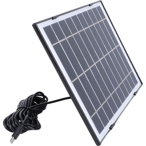 Panneau solaire pour caméra de sécurité, professionnel et efficace, 10 W, basse consommation, USB-C, double support, chargeur solaire pour caméra extérieure, éclairage de secours (1/5)