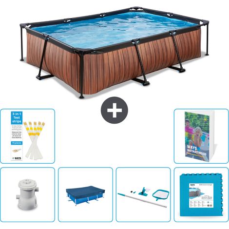 Exit-toys Piscina Exit Rectangular - Efecto madera - 300x200x65 cm - 7-piezas  S295 (1/5)