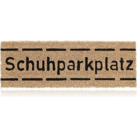Relaxdays Fußmatte Kokos, Schuhparkplatz, 75x25 cm, schmaler Türvorleger, innen & außen, rutschfest, wetterfest, natur (1/5)