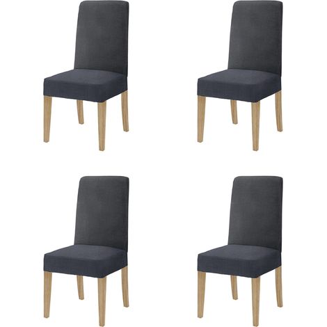 Coppia di coprisedia con schienale in tessuto elasticizzato antimacchia in 10 colori Vestisedia Nero - 4 pezzi