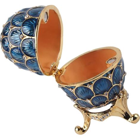 Enamelled Easter Egg Jewelry Box in Alloy, Vintage Decor (1/5)