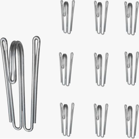 55-mm-Gardinenfaltenhaken auf Lager, Doppelfadenhaken, W-förmige Faltenhakenclips, Gardinenhakenstifte (20 Stück) (1/5)