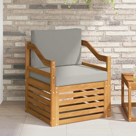 Outdoor-Sofagarnitur Massives Akazienholz und Polyester Natur (1/5)