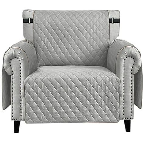 Housse de Canapé Fauteuil Imperméable Poches latérales Antitache Antidérapant Gris - 1 place (1/5)