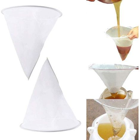 Pièces Filtre à Tamis Fin, Filtre à Passoire de Cuisine Filtre à Alimentaire pour l'extraction et la Filtration du Miel Filtrage du Jus, du Lait, du Café, du Vin (1/5)