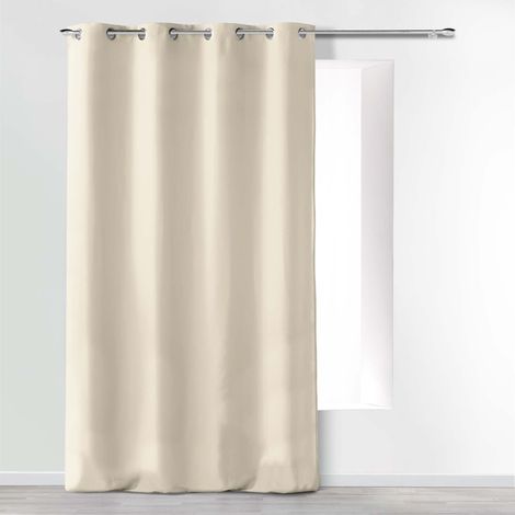 douceur d 'intérieur tenda a occhielli microfibra unita, Poliestere, naturale, 260 x 140 cm