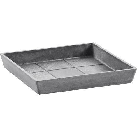 Ecopots Untersetzer quadratisch 25 für Blumentopf - L 22 cm x B 22 cm x H 2,6 cm - Innen- und Außenbereich