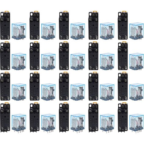 20X 220/240V AC Bobine DPDT Power Relay MY2NJ 8 Pin W Socket Base (1/3)