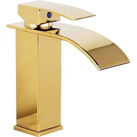 Robinet Lavabo Mitigeur Cascade - Monocommande Eau Chaude Froide - Pour Évier Salle de Bain - Métal Haute Résistance - 3/8 Pouces - 1 Pièce (1/5)