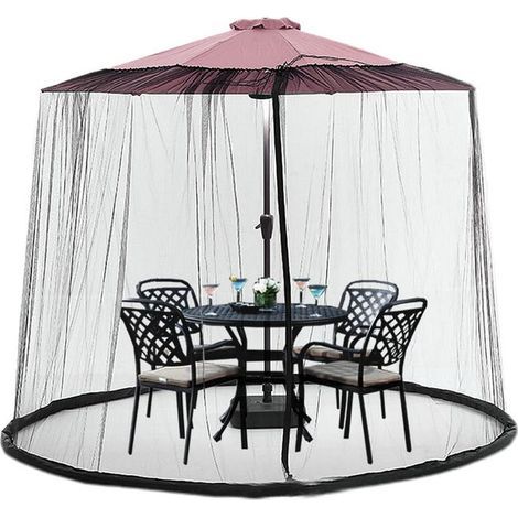 Mosquito net/sunshade, 335230 cm, 1060 cm circumference, suitable for gardens, beaches and tents, black. (1/5)