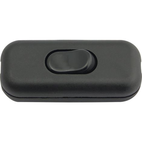 Interrupteur à Bascule Noir - Lot de 1 - Plastique et Laiton - Coupure Bipolaire Sécurisée - Pour Lampes et Cordons - 60x26x16mm (1/5)