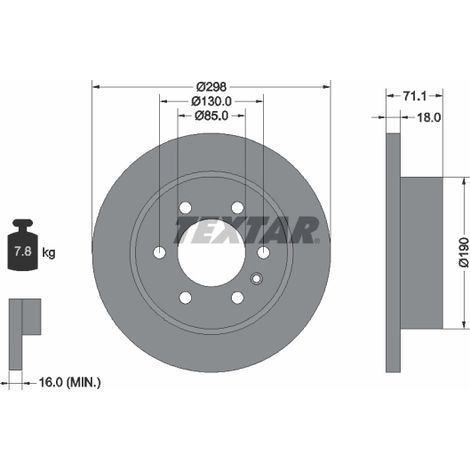 Lot de 2 Disques de frein Textar 92301103 FREIGHTLINER 9104230200 910423020007