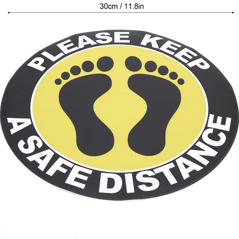 Lot de 5 autocollants de sol pour la signalisation de distance de sécurité (magasins, hôpitaux) - Référence : XG008 (1/5)