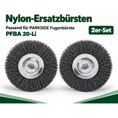 2er Set Ersatzbürste Nylon für PARKSIDE Akku-Fugenbürste PFBA 20 (1/2)