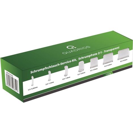 QUADRIOS 2004CA104 ASSORTIMENT DE GAINES THERMORÉTRACTABLES TRANSPARENT TAUX DE RETREINT:2:1 1 SET (1/2)